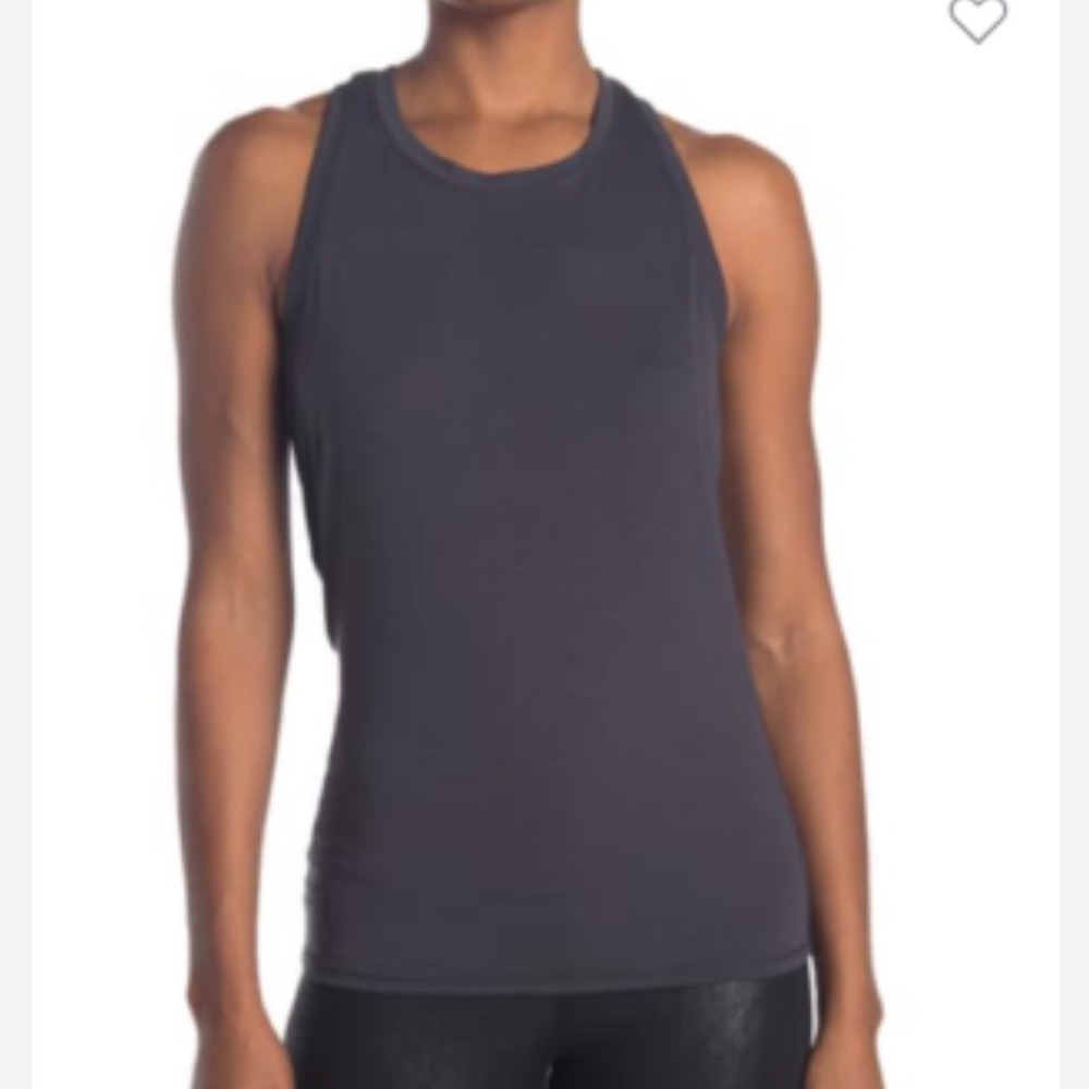 90 Degree by Reflex Mesh Back Cutout Active Tank Top Grey Women's Medium EUC